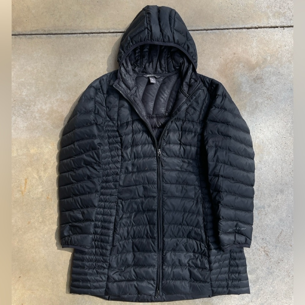 Women's Black Quilted Hooded Jacket